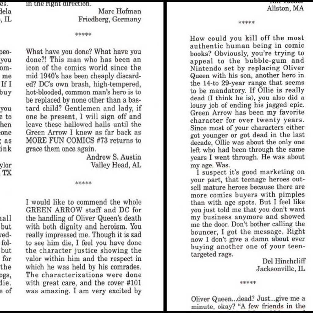 algumas-cartas-leitores-arqueiro-1024x1024 Arqueiro Verde: 75 anos de Histórias em Quadrinhos